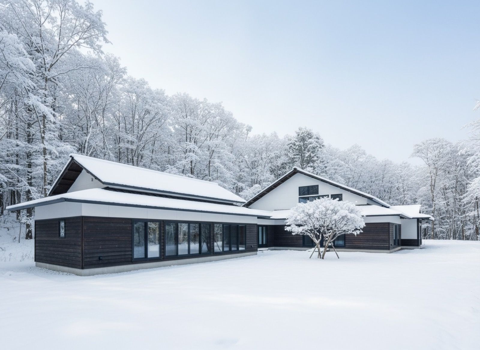 雪の森に建つ、冬のみつ